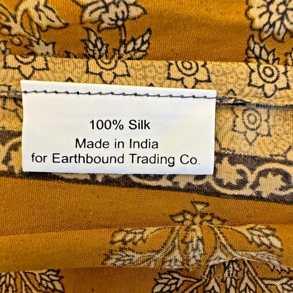 Earthbound Trading Company Sari Wrap Reversible Skirt 100% Silk One Size EUC - Picture 11 of 12